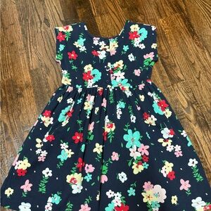 Hannah Floral Kids Dress - Navy and Multicolor